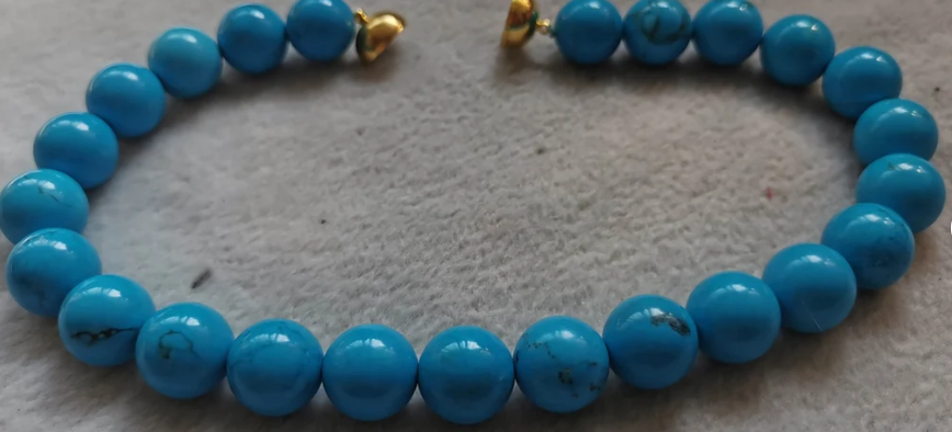 16inch Dark Blue Turquoise 14mm Round ball disco spacer beads Aqua blue TURQUOISE Loose Smooth polished gemstone necklace