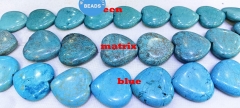 16" Strand Turquoise 10-40mm Heart Beads Turquoise Gemstone Love Cabochon Pendnat, Loose Designer Crystal For Jewelry Making Supply