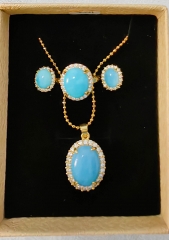 Yellow Golden Larimar Blue Jade Micro Pave 22K gold Stearl Silver pendant,Earrings Chain Rings Green,Pink,lavender,gemstone Necklace Jewerly