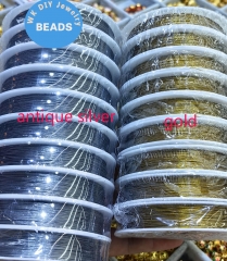 50 Meters Silver Platinum Stainless Steel Wire, 0.38 0.45 0.6mm Gold brass Cord Wire for Jewelry Making Nickel Free, For DIY Jewelry Making