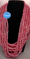 22"  Natural Queen Conch Necklace,  Pink White Queen Conch Shell Pear Round Ball  Streach bracelet  Beads Handmade Beaded  96pcs 3 rows