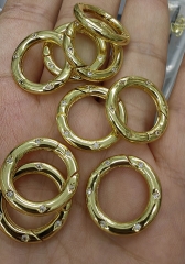 AAA Spring Clasp Micro Pave 10-20mm  18K Gold Plated Brass Pearl Clasp,Necklace Clasp,Pearl Necklace Buckle,Necklace End Clasp 10pcs