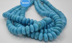 15.5" St Blue Turquoise Fat Rondelle Lantern Beads 4mm 6mm 8mm 10mm 12mm 14mm 16mm Turquoise  Abacuse Wheel Jewelry loose bead