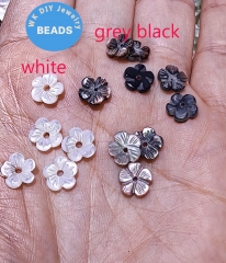 20pcs  Natural Grey Black  Pearl Shell Beads,6mm 8mm 10mm 12mm Petal  flower white Sea Shell jewelry loose Beads Wholesale mop  Drilled