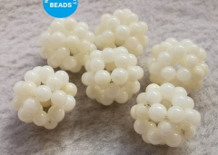 10pcs Handmade Red Coral Jewelry Flower Round Ball Cluster Beads 12-14mm bone white coral jewelry beads necklace bracelet earrings