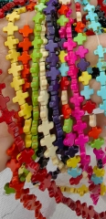 16inch Blue Mixed Beads Cross Jewelry ,8-25mm Cross Charm Turquoise  black white blue red yellow pink purple bead for   Jewelry Making
