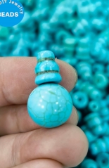 5sets Oranger Coral Guru Beads Three Holes T-Beads Mala Making 3 Holes Prayer Beads Cones   Blue Turquoise   Guru Connector Red Coral diy