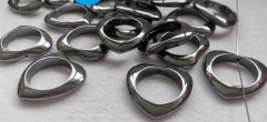 10pcs AAA Natural Hematite Pendant 35mm Non Magnetic  Hematite Heart Hollow Earrings For jewelry Making--Top Drilled