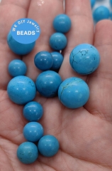 No hole-- 20pcs Turquoise  Cabochon  4-14mm  round ball disco Loose beads for earrings focal DIY no drilled focal cabs