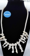 Sale freshwater Pearl necklace, Sea Pearl necklace,Natural Pearl shell Necklace,Irregular Shell Bead Pendant 18inch