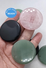 Natural  Rose Quartz Coasters,Green Aventurine ,Black Agate 40mm Disc Falt Bead Drink Mats, Healing Crystal Table Protection,themed Gifts