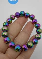 Large Hematite Bracelet, Hematite Bracelet , Hematite Crystal, Bracelet, Zodiac Bracelet, Metaphysical Crystals, Round Stones Gemstone Loose