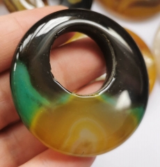 Large White Agate ,Slice Red Carnerial  stone pendant,48-55mm PI Donut Circle Onyx  beads, Genuine Striped Carnerial beads  jewelry 1pcs
