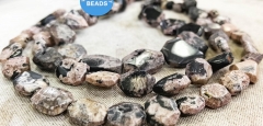 15" strand  Faceted Slab Pink Black  turquoise 15-52mm freeform slab slice beads Chunky Belt Nugget Gemstone beadss | Loose Beads
