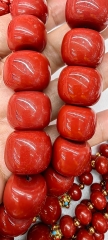 20pcs  AKA Red Coral Rondelle Beads, Drum Barrel Abacuse Coral neckalce Size 6 To 20 mm loose beads for jewelry making