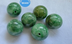 Rare Old Jadeite Beads  green jadeite   16mm and 14 beads the green jade  ,white coral or white agate