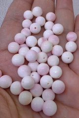 Half Drilled--Genuine Queen Conch Round A Grade 6mm 8mm 10mm for earrings focal DIY 12pcs