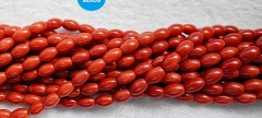Oranger Sand  red coral bead, rice Egg  beads 3x5mm 7x4mm 8x4mm 15.5 inch Drum Barrle Rice Coral jewelry spacer beads for jewelry making
