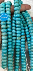 15.5" St Blue Turquoise Fat Rondelle Lantern Beads 4mm 6mm 8mm 10mm 12mm 14mm 16mm Turquoise  Abacuse Wheel Jewelry loose bead