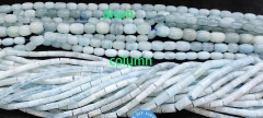 16" Aquamarine Beryl, Natural Aquamarine Tube Beads, 16-10mm Drum Barrel ,Cylinder Bar Column Beads, Gemstone Beads UK, Craft Supplies
