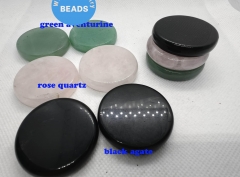 Natural  Rose Quartz Coasters,Green Aventurine ,Black Agate 40mm Disc Falt Bead Drink Mats, Healing Crystal Table Protection,themed Gifts