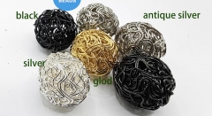 10PCS Jet Gunmetal gold silver brass Wrapped Ball Rice Drum Barrel spacer Beads, Rondelle  connector for Necklace Bracelet Jewelry Making