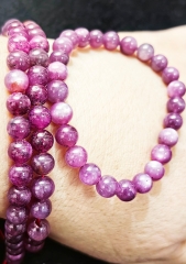 100%  Ruby  Gemstone Beads， Dark Red Ruby jewelry Bracelet,Pink Gemstone Beads Round 4-14mm 8inch For gift