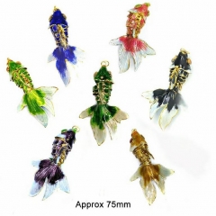 Large Handmade Fish, rainbow Cloisonne, brass Carp, Koy, Pendants,75-105mm Blue, Black, Goldfish, Pink Charms Eearrings Jewelry Making 1pcs
