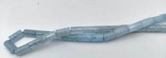 16" Aquamarine Beryl, Natural Aquamarine Tube Beads, 16-10mm Drum Barrel ,Cylinder Bar Column Beads, Gemstone Beads UK, Craft Supplies
