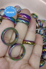 Hematite Ring, Hematite Jewelry, Boho Ring, Modern Ring, Hematite Stone, Hematite Rings stackingSilver Rose Gold Black Jet Rainbow Jewelry