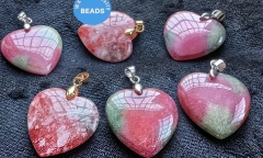 Cherry Jade Heart Charm Necklace Green Jade Pendant Emeral Jade pendant 30mm 18K Gold Focal Silver,Loose bead,Healing earring  necklace