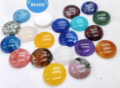 10pcs Mixed   Rock Quartz Turquoise Agate Jade Lapis Lazulie  Gemstone Cabochon Round disc 4-25mm Ring Beads Focal Cabs Stone Jewelry DIY