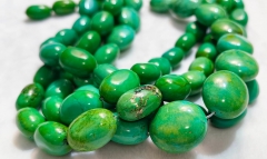 15.5“  Lemone Yellow GreeN Turquoise Tumbled Stone  10-20mm Oval Egg Turquoise Crystal –– Freeform  Gemstones – Healing Stones