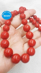 Tangerine Orange Coral Bracelet  8mm to 16mm 8"  Round ball Aka Red Coral Bamboo Coral Beads  Loose Coral Beads supplies