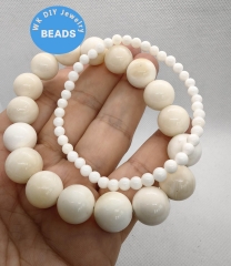 Natural White Coral bracelet Pink Red Orange Coral Beads 8" 2-12mm Round ball Red Coral Bamboo Coral Beads  Loose Coral Beads supplies