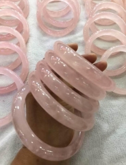 Mozambique Rose Quartz bangle 54-66mm certified natural Energy Healing Crystal Love Crystal Pink quratrz Braclet gift 1PC