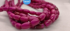 15.5" Hot Fuchsia  peach blossom jade round beads, pink flower Rondelle Heishi Rice Egg Oval Round Jadeite  gemstone, semi-precious stone