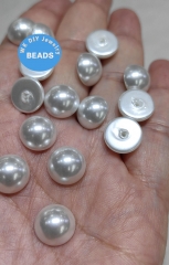 Half Drilled--Genuine  Sea White Pearl Cabochon Half Round A Grade 4-16mm 12PCS Loose beads for earrings focal DIY
