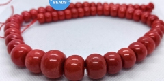 20inch Oranger Red Coral Stone Necklace 10-20mm Abacuse  Rondelle Beads, Coral Gemstone Beads