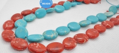 16"  Aqua Blue Sea Sediment Imperial Jasper oval beads,12x16mm Red emperor jasper oval beads,impression jasper, Aqua Terra Jasper