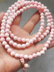 Long Natural Queen Conch Necklace 6mm 8mm 10mm 108PCS CONCH SHELL Prayer Beads Mala for Mantra chanting,  Handmade