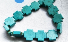 15inch Stone Turquoise Cabochons 20mm 25mm 30mm 35mm Cross Gemstone bead for   Jewelry Making