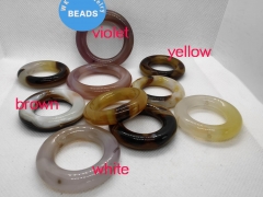 Natural Chalcedony Brown Green Yellow Violte Carnelian Charm fat bangl Cirlce Round ,gemstone,Healing crystal Car Accessories 48-60mm  2pcs