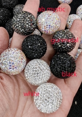 SALES 100pcs  AB White Jet  Montana Disco Ball Beads ,Micro Pave Crystal,hinestone Polymer Clay Beads, Bracelet  Jewelry Supplies 6mm-25mm
