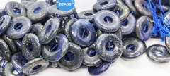 25mm(1") Lapis Lazuli Donut Beads,Donut PI Pendant,Round Circle,Blue Lapis Gemstone Earrings ,DIY Beads 10pcs for Jewelry Making