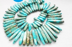 17inch --Red Blue Snake Skin Jasper 20-40mm Sharp Teeth Point Rectangle Necklace - Genuine Gemstone Loose Beads