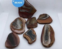 Large Stone Pendant Necklace   Slice Picture Jasper 20-80mm(3")  Triangle Drop Freeform Slab Onyx  Striped Carnerial beads 1PCS