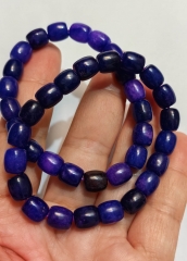 Natural  jade stone  Purupel bracelet,barrel,Drum,healing jade beads, gemstone beaded bracelet,Elastic thread 6-8mm 8inch for gift