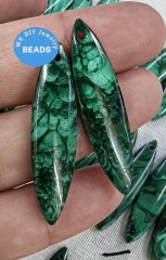 Malachite Marquise Cabochon Calibrated Gemstone  Marquoise  40x15mm Handmade Jewelry Matched  Rectangle Drop Triangle Horse Eye 2-24pcs