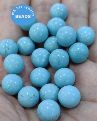 No hole-- 20pcs Turquoise  Cabochon  4-14mm  round ball disco Loose beads for earrings focal DIY no drilled focal cabs